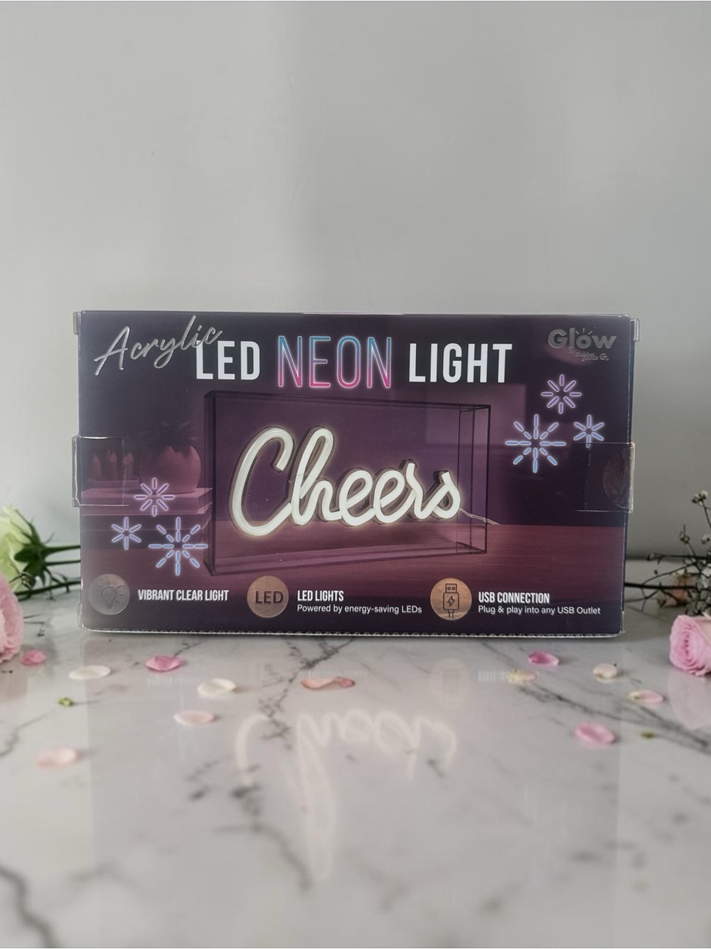 Glow Acrylic Led Neon Light Cheers NIB
